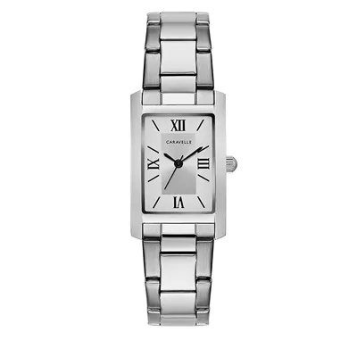 Classic Collection Rectangular Stainless Steel Bracelet Watch