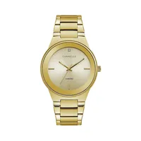 Goldtone Stainless Steel & 0.01 CT. T.W. Bracelet Watch