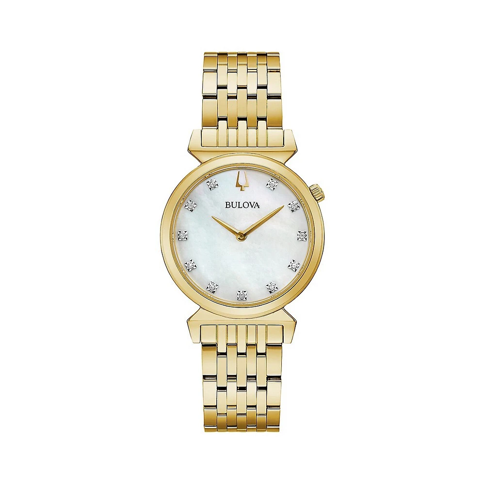 Slim Goldtone Stainless Steel Bracelet Watch 97P149