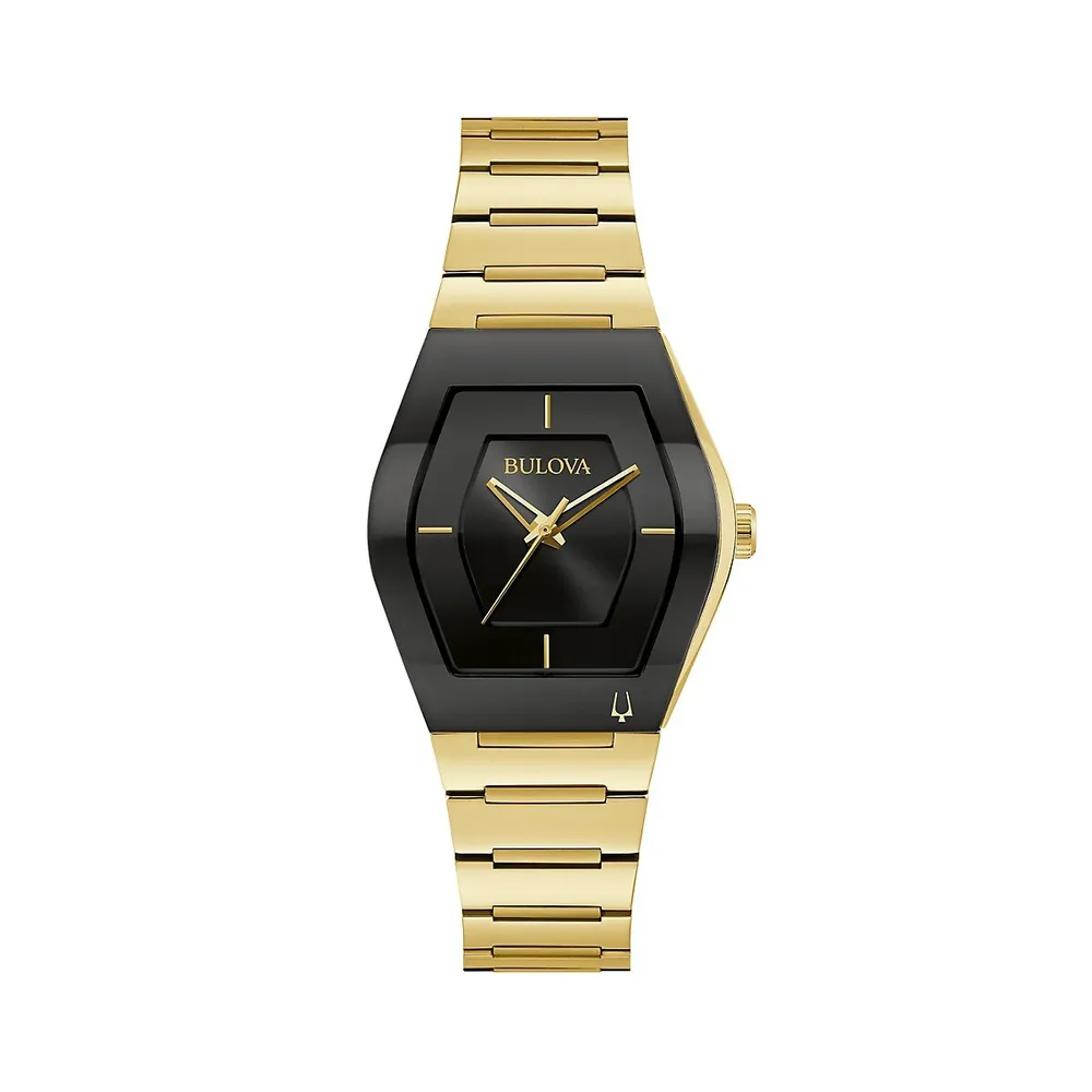 Gemini Tonneau-Shaped Goldtone Stainless Steel Watch 97L164