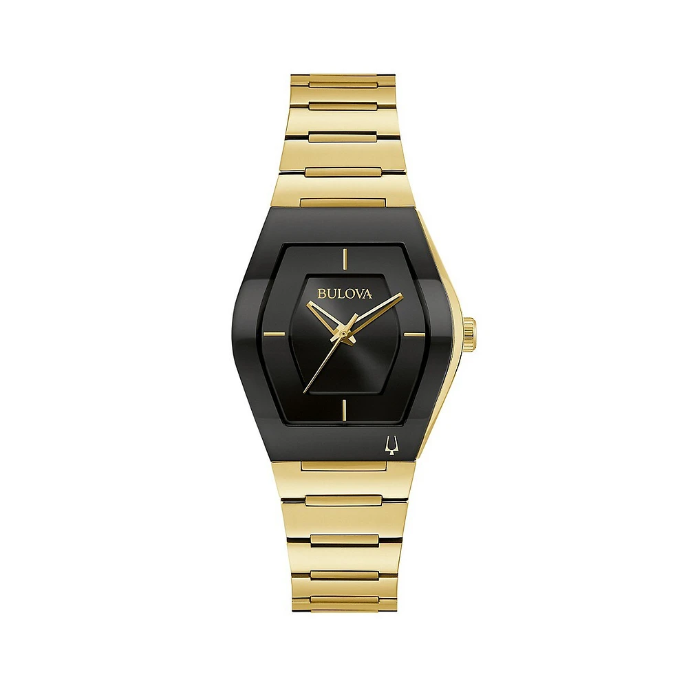 Gemini Tonneau-Shaped Goldtone Stainless Steel Watch 97L164