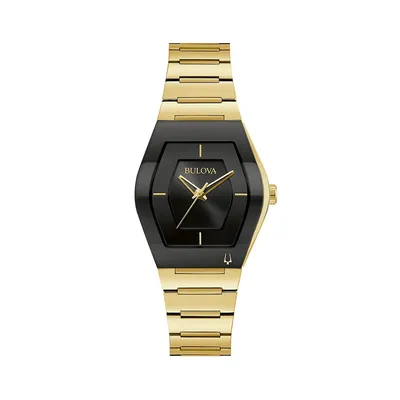 Gemini Tonneau-Shaped Goldtone Stainless Steel Watch 97L164