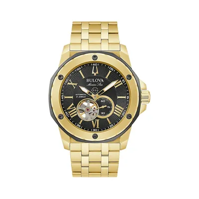 Marine Star Automatic Goldtone Bracelet Chronograph Watch 98A273