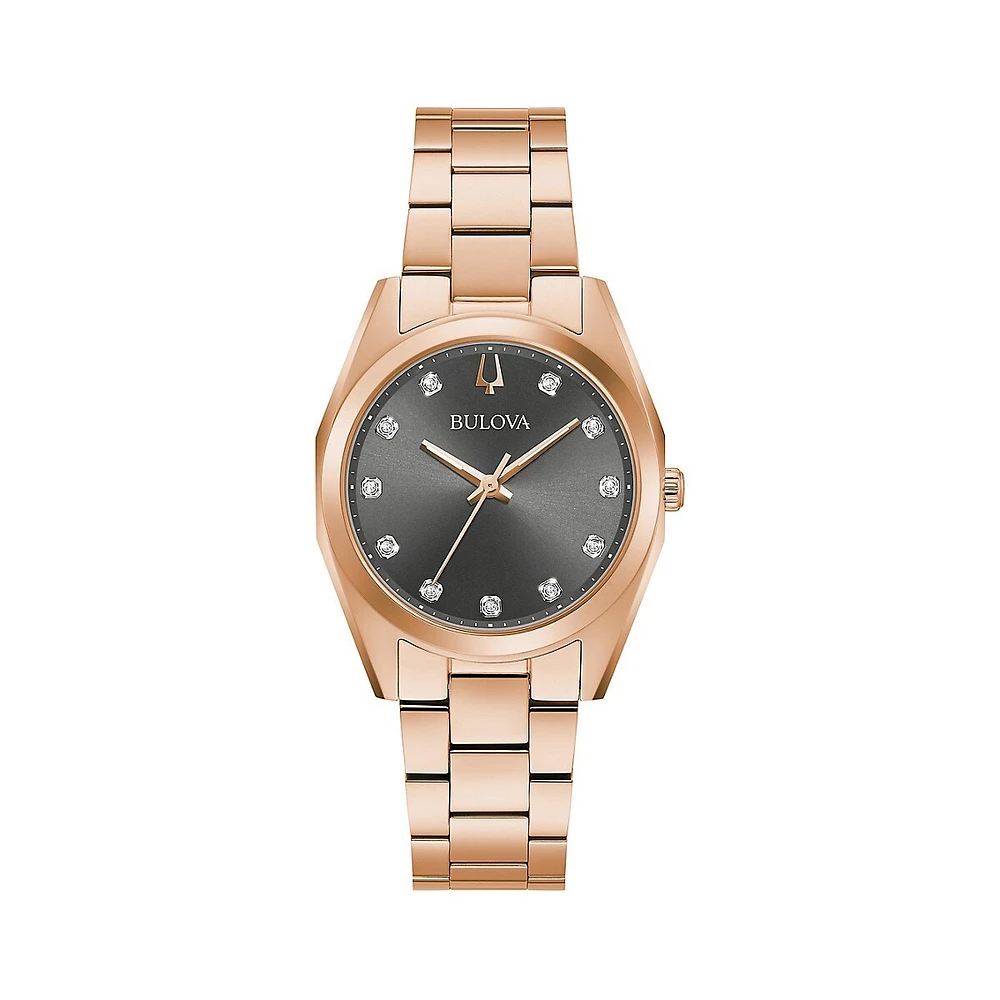 Montre rose dorée à mouvement à quartz Surveryor 97P156