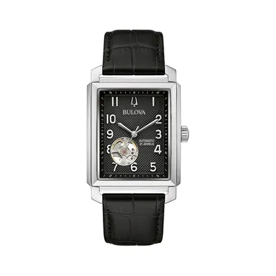 Classic Automatic Leather Strap Watch 96A269
