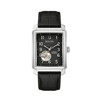 Classic Automatic Leather Strap Watch 96A269
