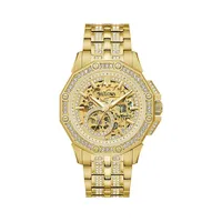 Octava Crystal Pavé Goldplated Stainless Steel & Link Bracelet Automatic Watch 98A292