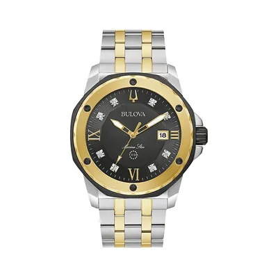 Marine Star Series A Two-Tone Stainless Steel Bracelet Watch​ 98D175