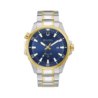 Montre-bracelet en acier inoxydable deux tons Marine Star Series B 98B384