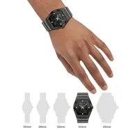 Gemini 0.08 CT. T.W. Diamond & Blacktone Stainless Steel Bracelet Watch​ 98D177