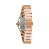 Gemini Brace Rose Goldtone Stainless Steel & 0.04 CT. T.W. Diamond Bracelet Watch 97P158