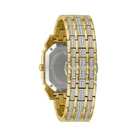 Octava Crystal Pavé Goldtone Stainless Steel Bracelet Watch 98A295