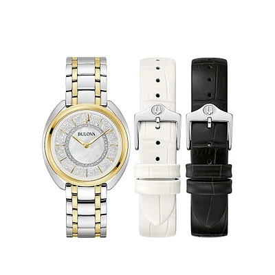 Duality 0.10 CT. T.W. Diamond & Two-Tone Stainless Steel Watch & 3-Strap Interchangeable Set 96X134