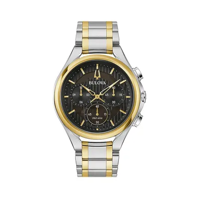 CURV Two-Tone Stainless Steel Chronograph Bracelet Watch 98A301