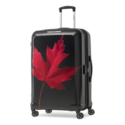 Grande valise à parois rigides de 79 cm à feuilles d'érable de la Canadian Collection