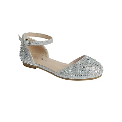 Silver Rhinestone Bridal Semi-open Flats For Baby Girls - Formal Shoes