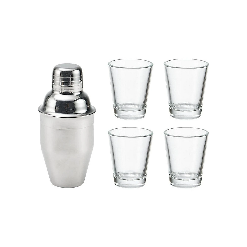 5-Piece Shaker & Shot Cup Set