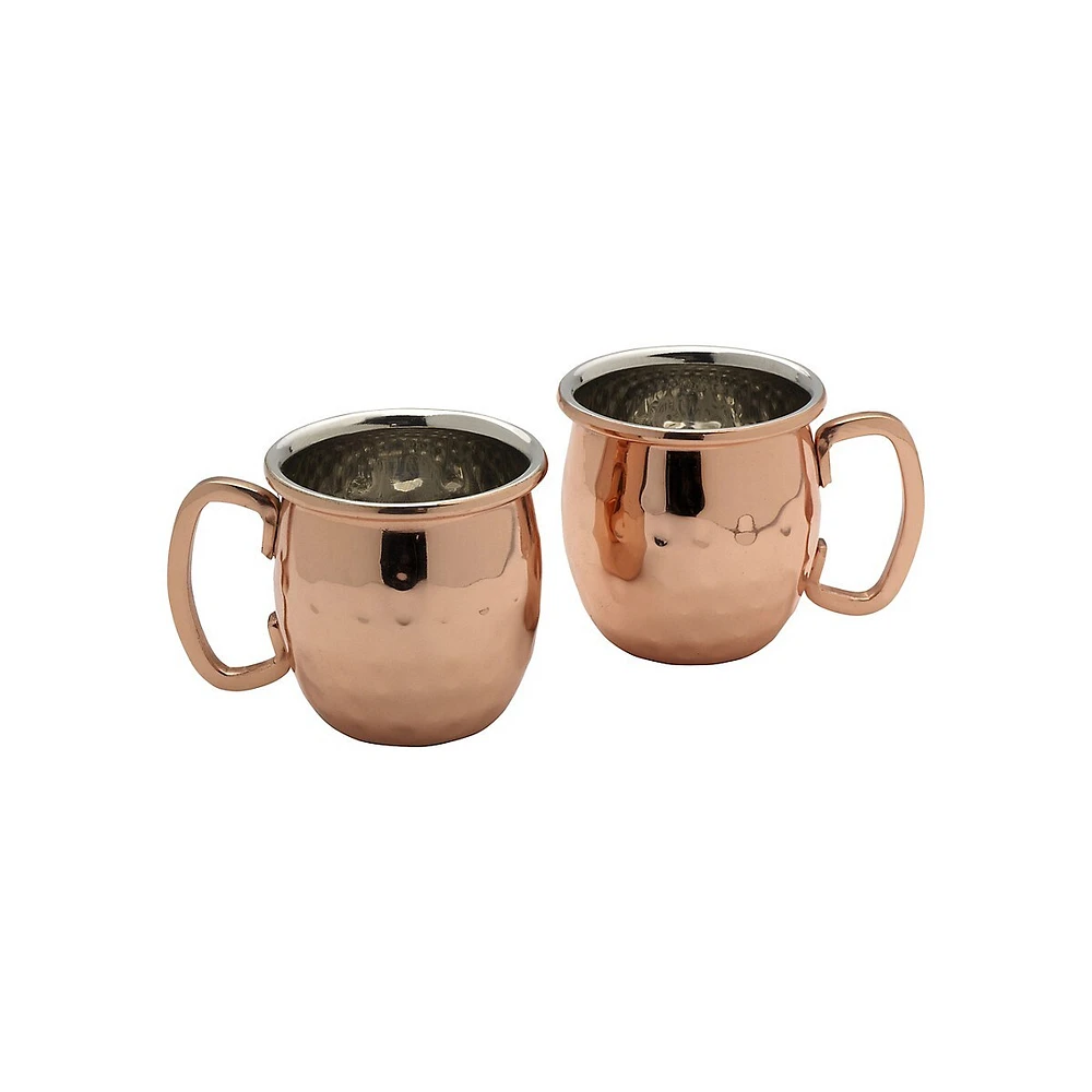 Ensemble de 2 verres à liqueur style Moscow Mule martelés