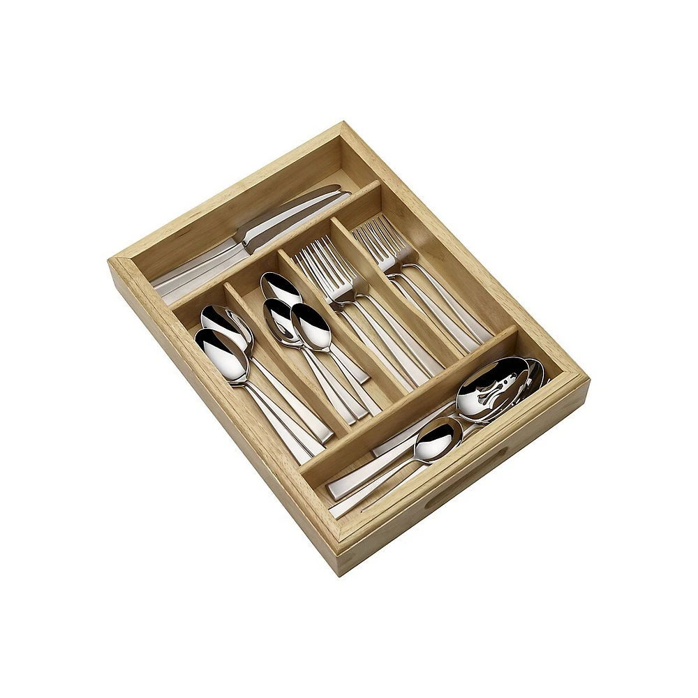 Essex Satin 65-Piece Flatware & Caddy Set