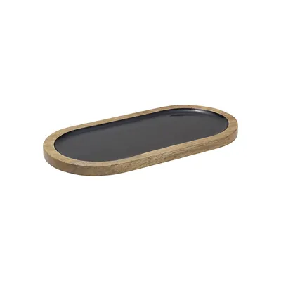 Living Mango Wood Oval Serving Tray