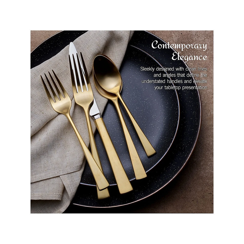 Lucia 20-Piece Goldplated Flatware Set