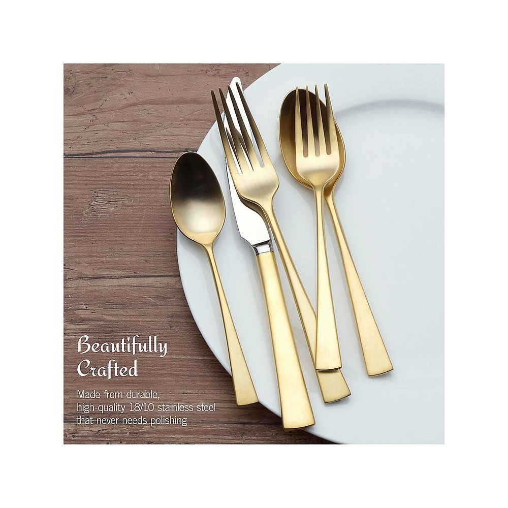 Lucia 20-Piece Goldplated Flatware Set