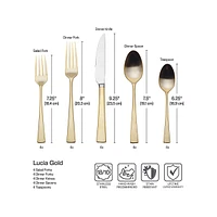 Lucia 20-Piece Goldplated Flatware Set