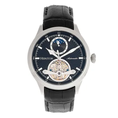 Automatic Gregory Semi-skeleton Leather-band Watch