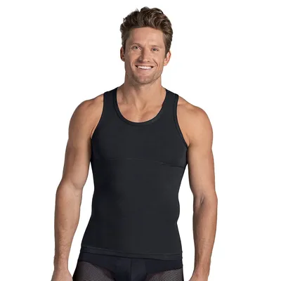 Stretch Cotton Moderate Compression Shaper Tank With Mesh Cutouts