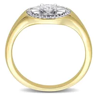 1/4 Ct Oval And Round-cut Diamond Ring 14k Yellow Gold