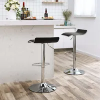 2 Pack Height Adjustable Barstools, Mordern Swivel PVC Counter Bar Stool Pub Chair