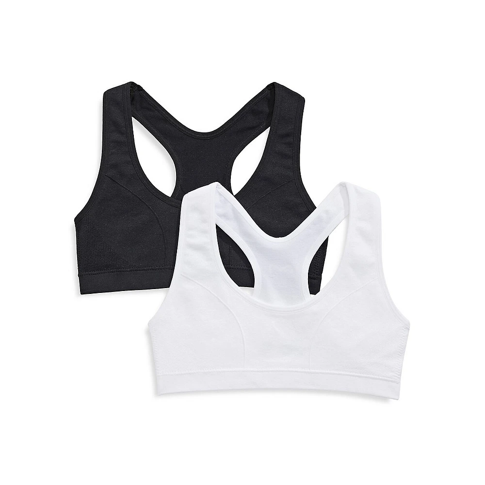 Girl's 2-Piece Seamless Sports Bra Set