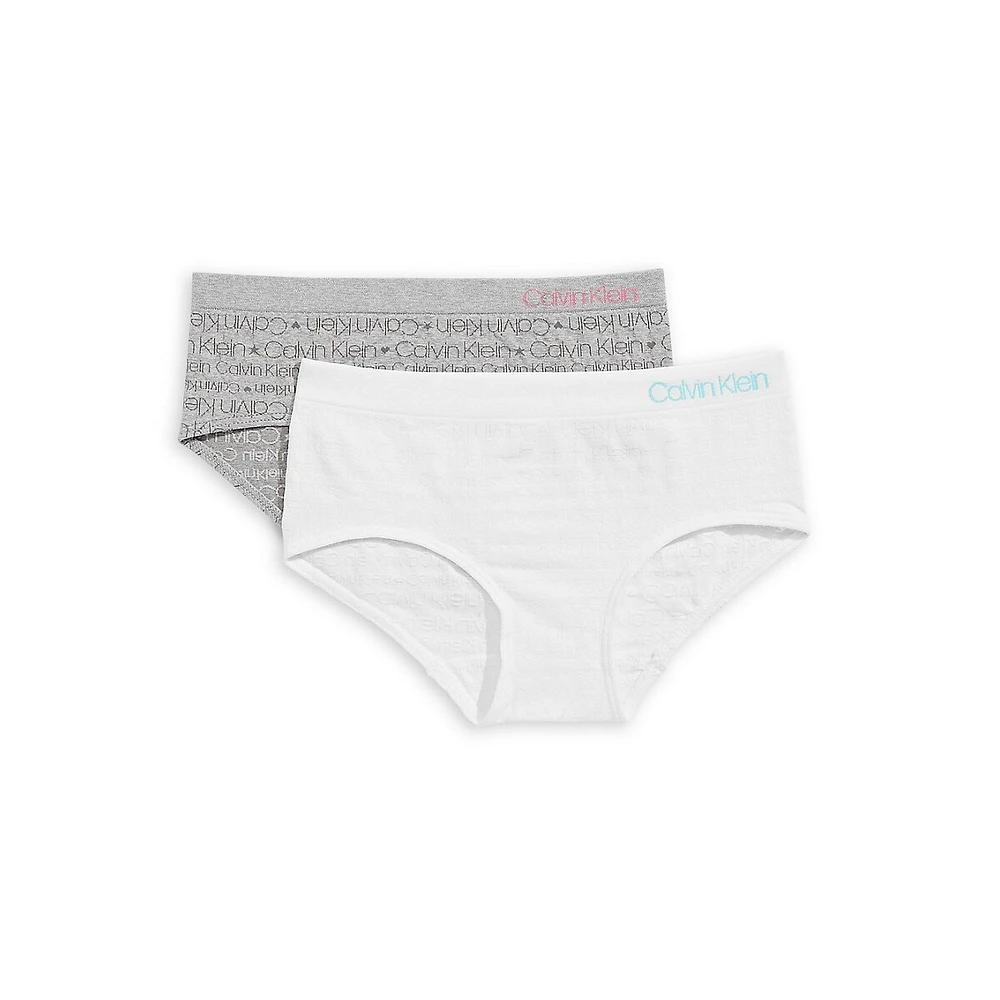 Girl's 2-Pack Logo Hipster Briefs