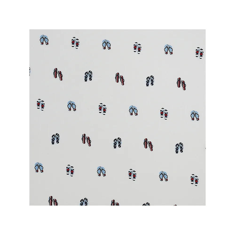 Flip Flop-Print 180 Thread Count Cotton 4-Piece Sheet Set