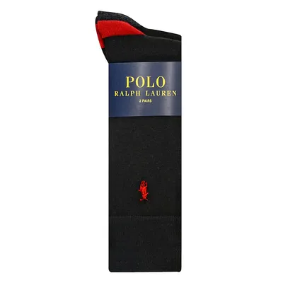 Mens 2-Pair Mid-Calf Socks