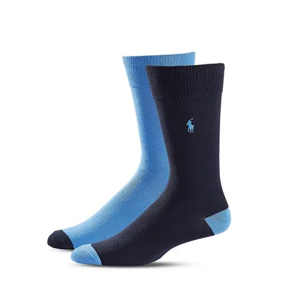 Mens 2-Pair Mid-Calf Socks