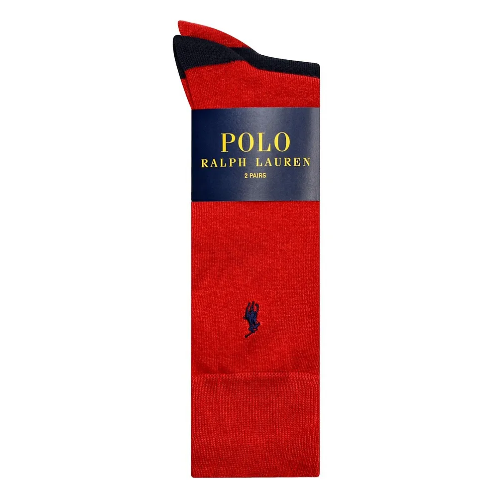 Mens 2-Pair Mid-Calf Socks