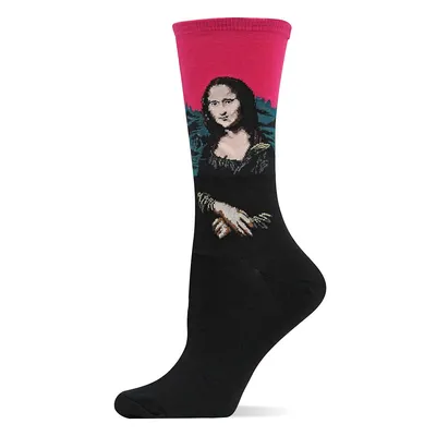 Women's Boxed Bright Pink Mona Lisa Trouser Socks