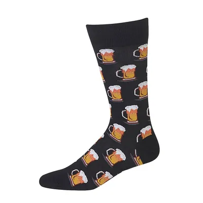 Men's Beer Print Crew Socks