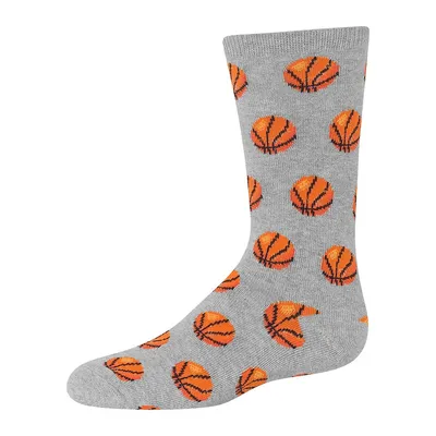 Kid's Basketball-Print Crew Socks