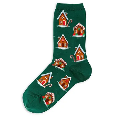 Women's Gingerbread Houses Crew Socks
