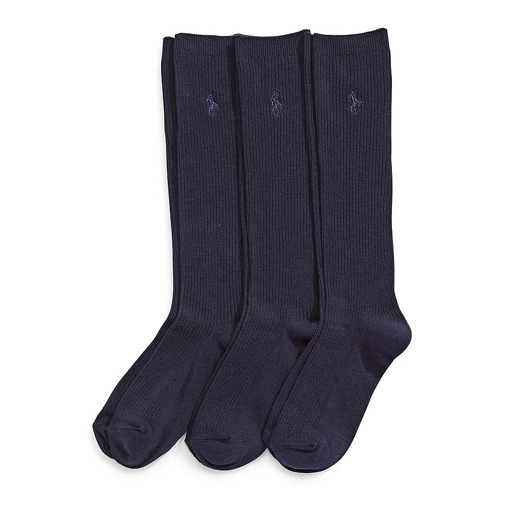 Kid's 3-Pack Ribbed Knee-High Socks