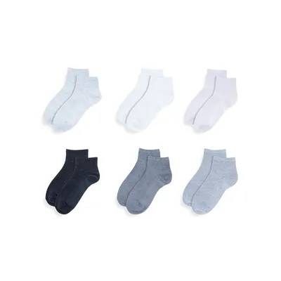 Women's 6-Pair Rib Ankle Socks