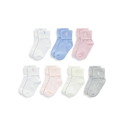 Coffret-cadeau de chaussettes mi-mollet colorées, 7 paires