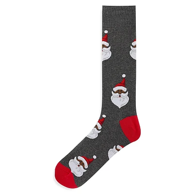 Men's Santa Head Crew Socks