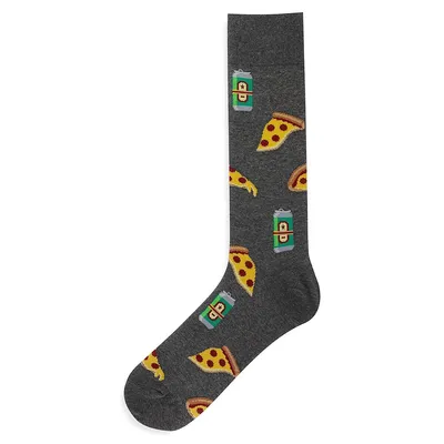 Men's Beer And Pizza Crew Socks