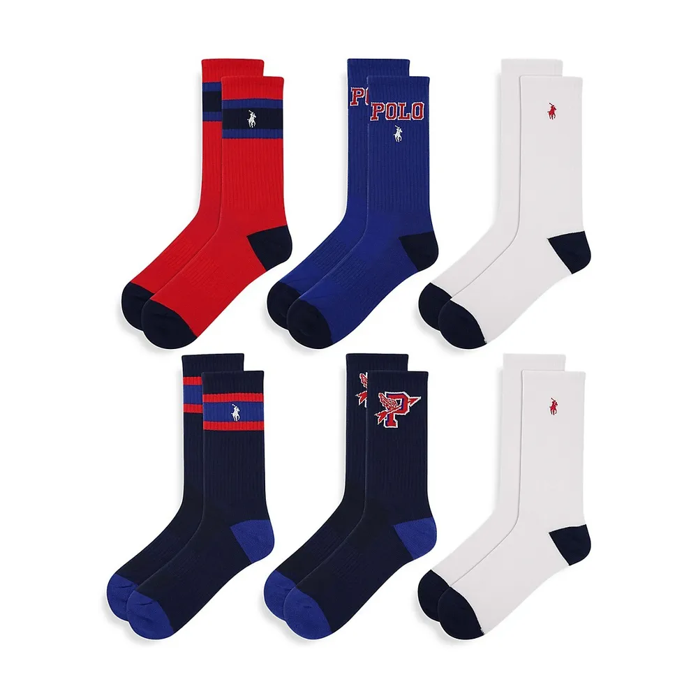 Polo Ralph Lauren Men's 6-Pair Logo Detail Crew Socks Pack | Shop Midtown