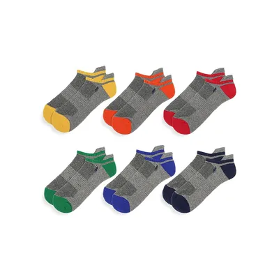 Men's 6-Pair Low-Cut Colourblock Performance Socks