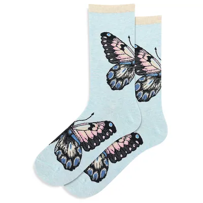 Chaussettes à motif papillon pour femme