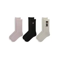 Little Kid's 3-Pair Ballet Bear Crew Socks Pack